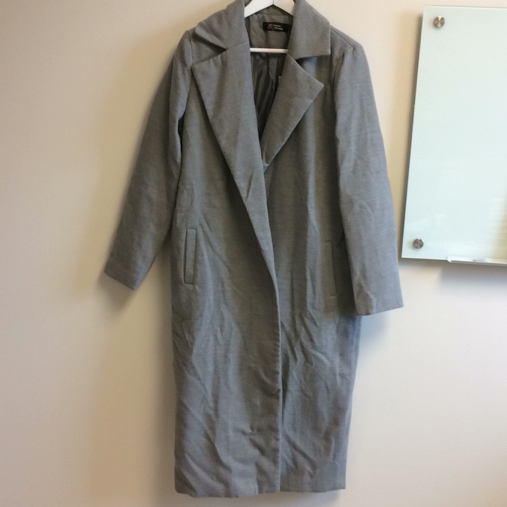 Charles Richards gray trench coat size large